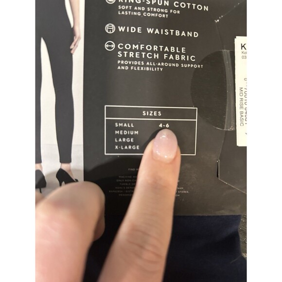 Simply Vera Leggings Small Blue Mid Rise Cotton Comfort Breathable Stretch - Picture 3 of 5